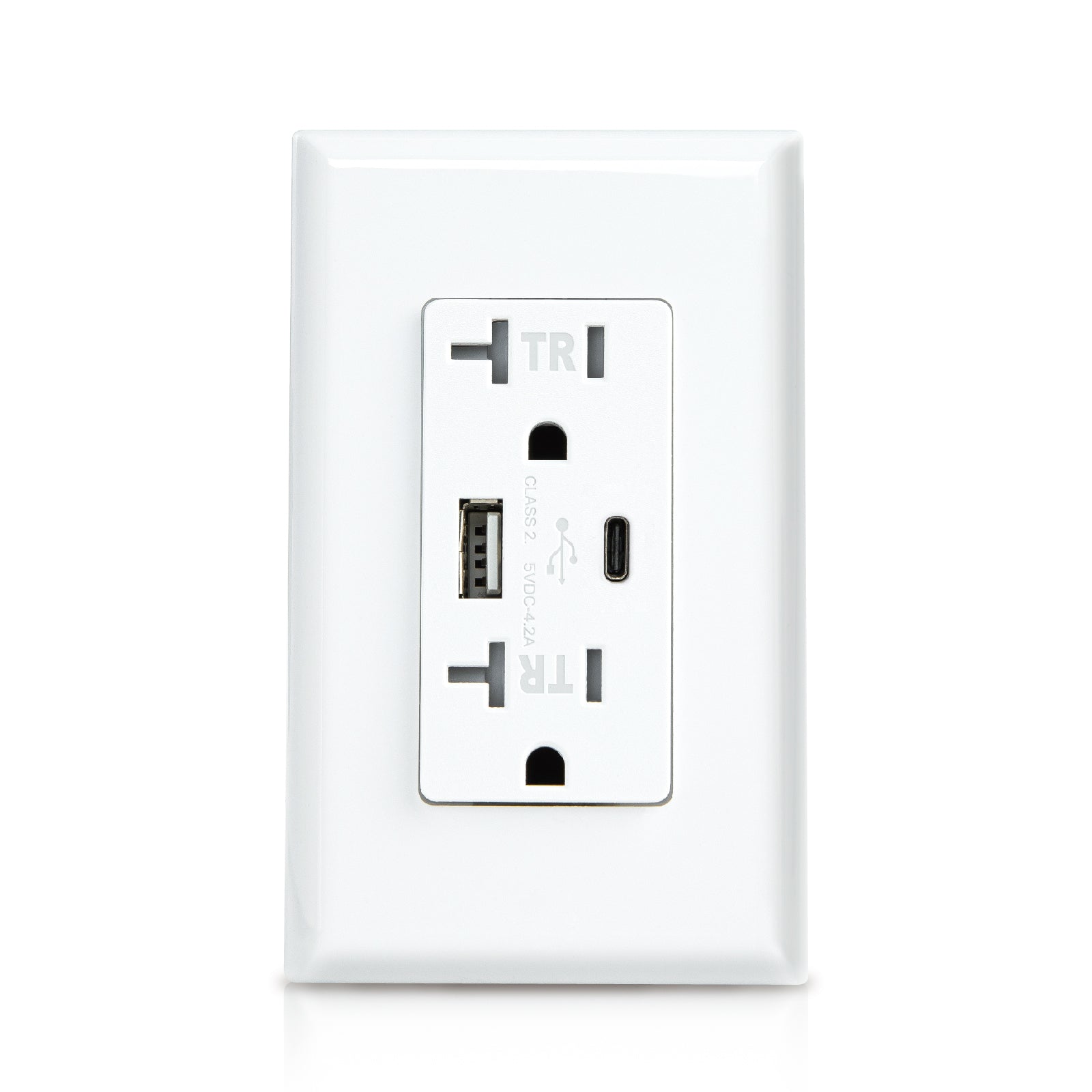 USB & Type C Smart outlet  15A 125V TR 3.6A 5V DC
