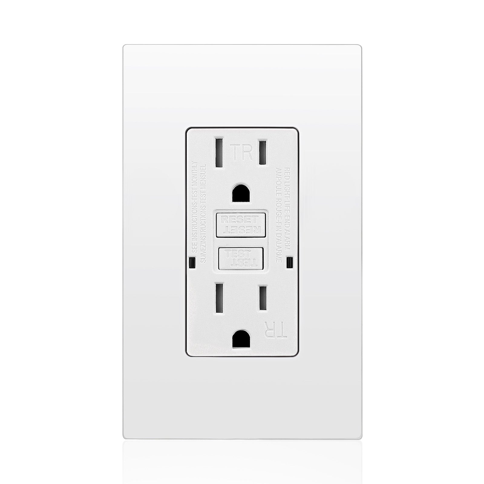 15 Amp WR TR Isolated Ground GFCI Duplex Receptacle 125V Wall Plates Included