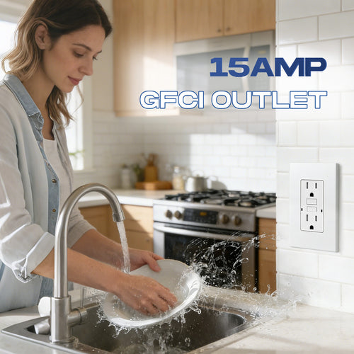 15 Amp WR TR Isolated Ground GFCI Duplex Receptacle 125V Wall Plates Included