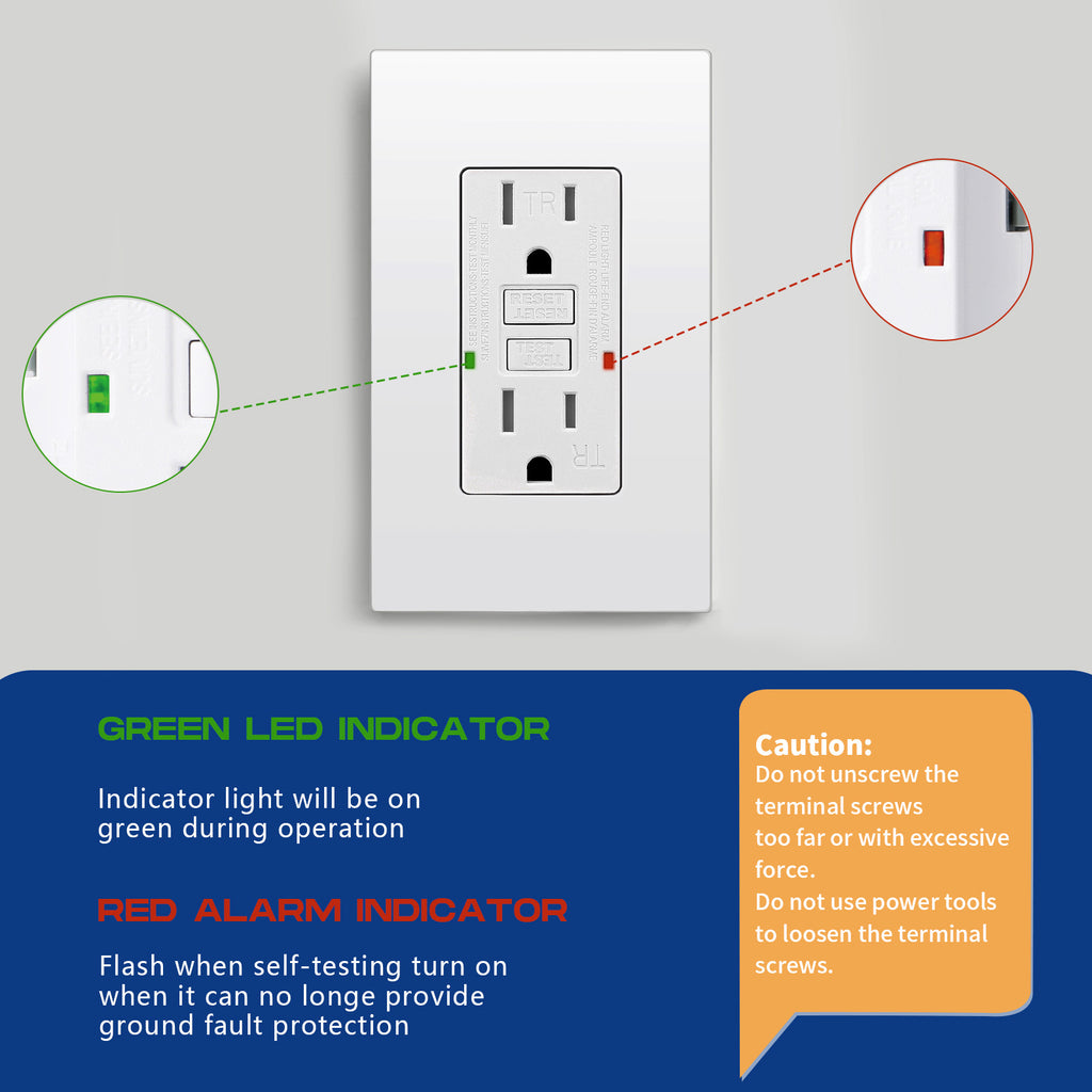15 Amp WR TR Isolated Ground GFCI Duplex Receptacle 125V Wall Plates Included