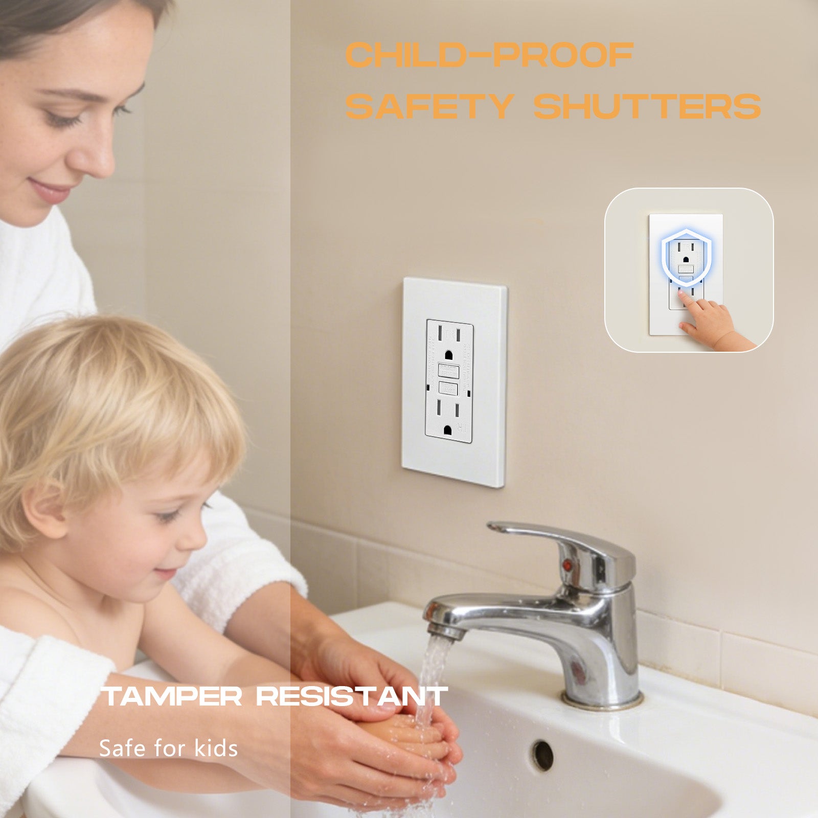 15 Amp WR TR Isolated Ground GFCI Duplex Receptacle 125V Wall Plates Included