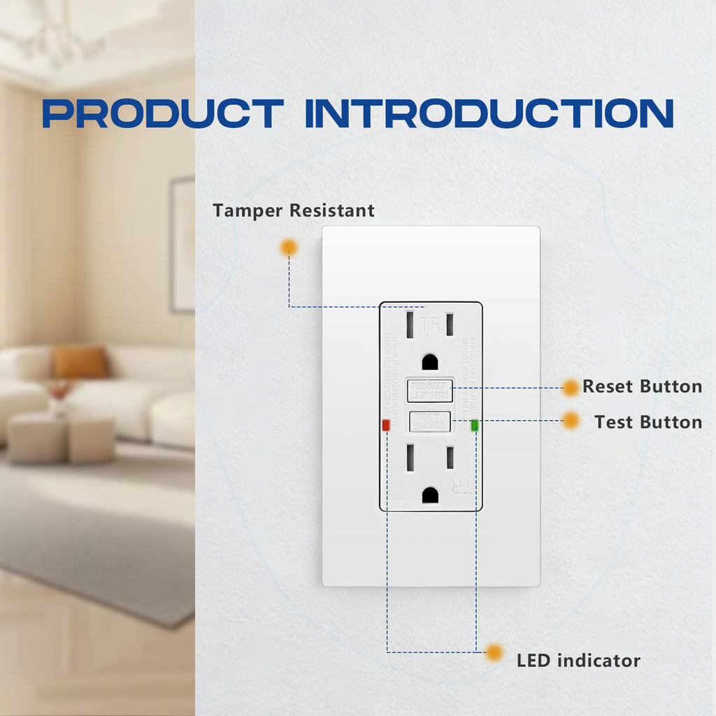 15 Amp WR TR Isolated Ground GFCI Duplex Receptacle 125V Wall Plates Included
