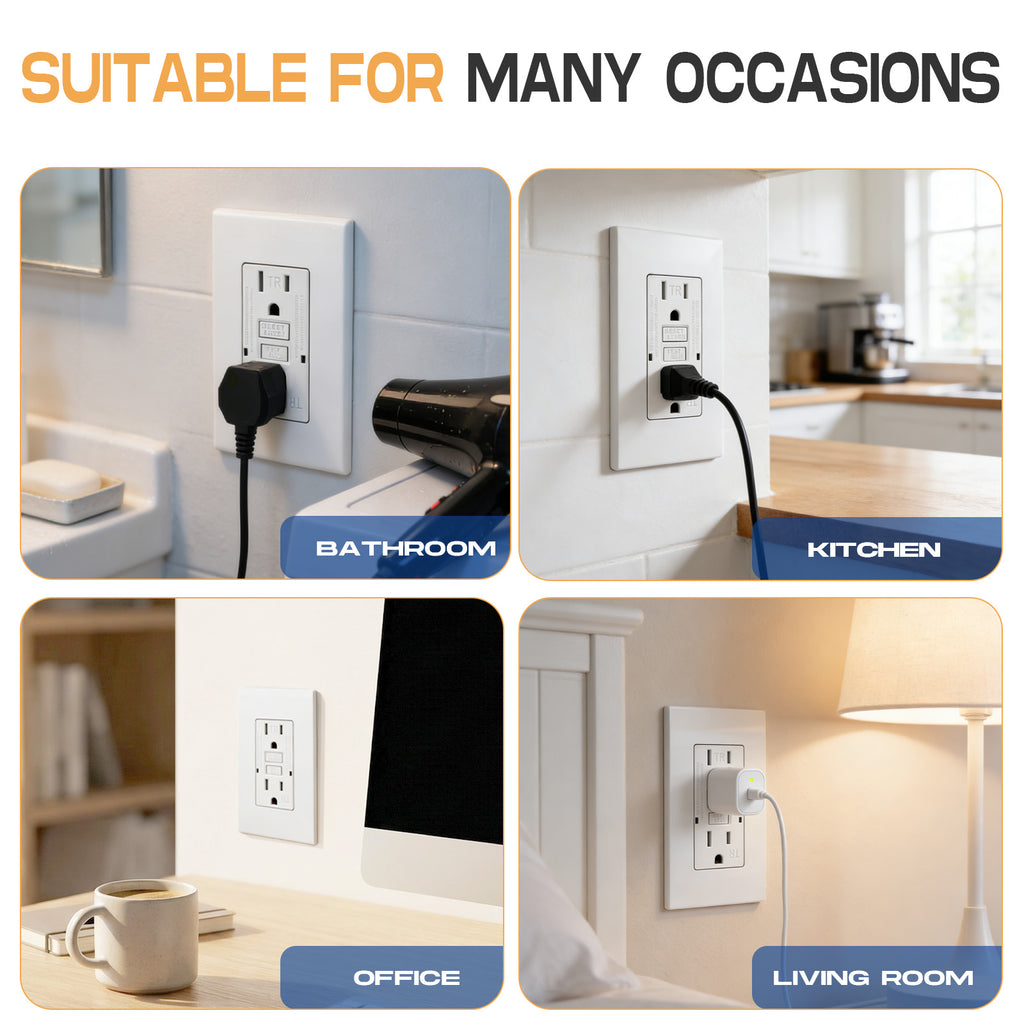15 Amp WR TR Isolated Ground GFCI Duplex Receptacle 125V Wall Plates Included