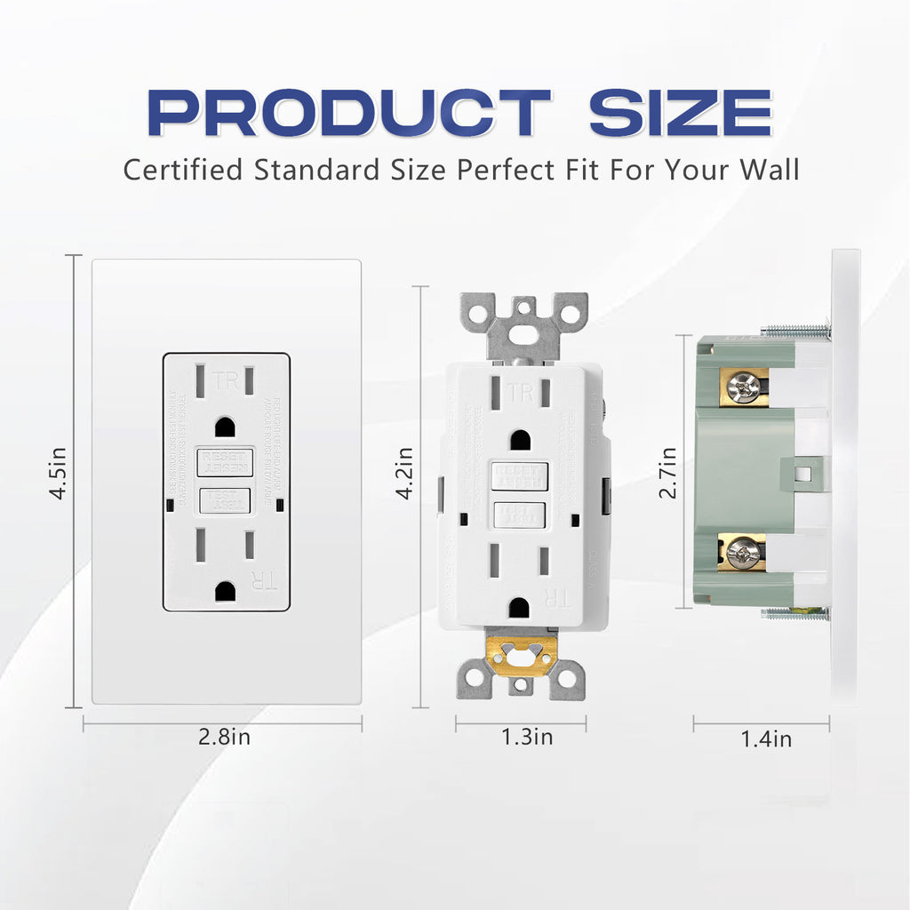 15 Amp WR TR Isolated Ground GFCI Duplex Receptacle 125V Wall Plates Included