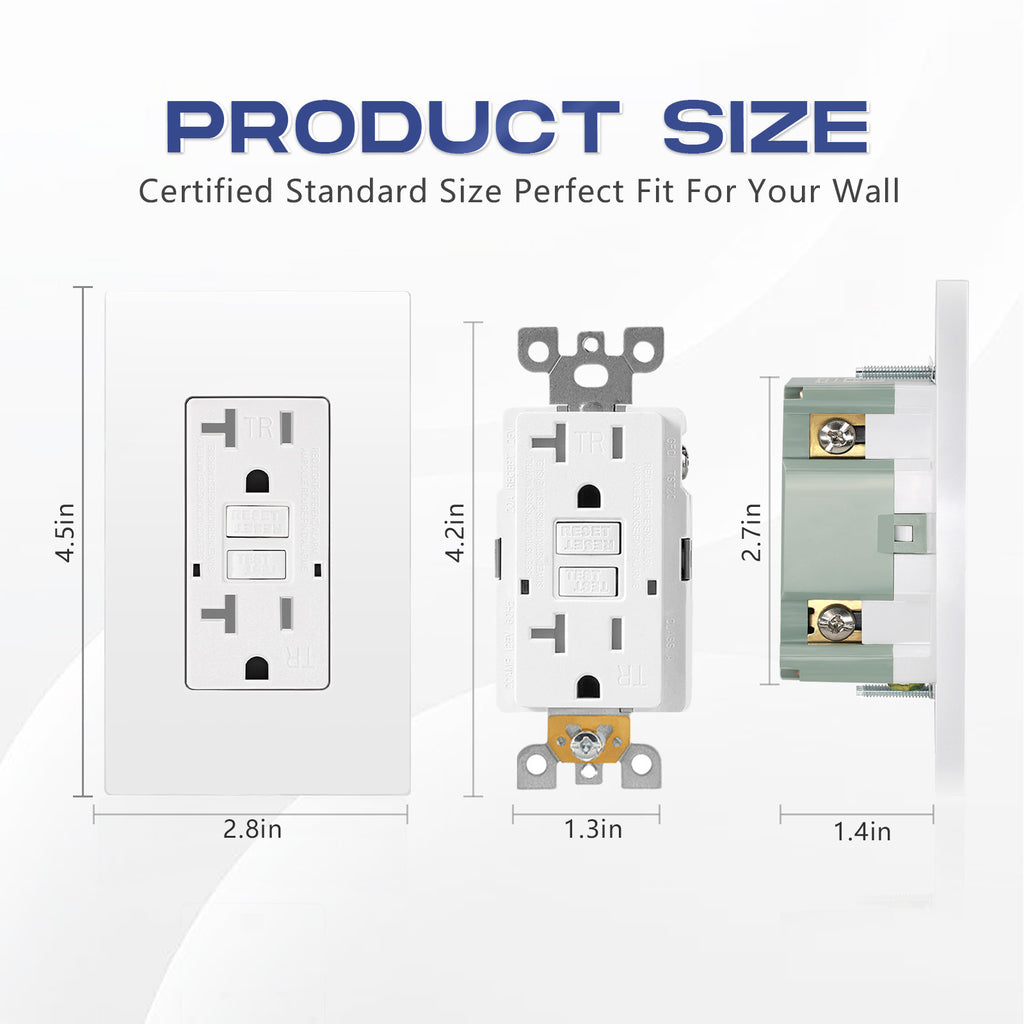 20 Amp WR TR Isolated Ground GFCI Duplex Receptacle 125V Wall Plates Included